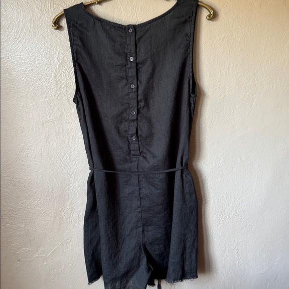 Grade & Gather Textured Linen Sleeveless Belted Playsuit Size Medium - Picture 3 of 5